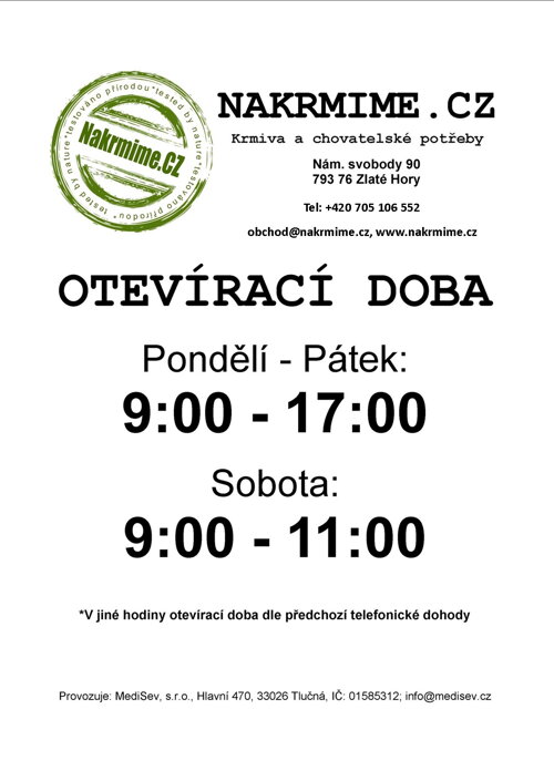 Otevírací doba Nakrmime.CZ